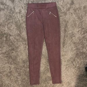 Soft flexible dress pants with decorative zippers